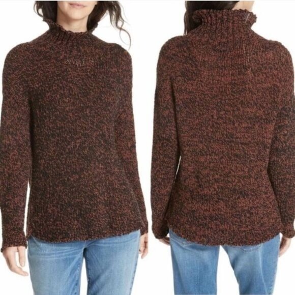 Eileen Fisher Thick Knit Mock Neck Cozy Chunky Grandpacore Sweater - Picture 1 of 6